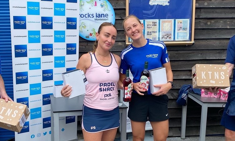 Aimee Gibson and Victoria Nicholas with the British Tour Rocks Lane title